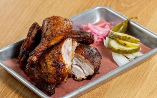 Smoked Chicken Plate — oak-smoked chicken with sides